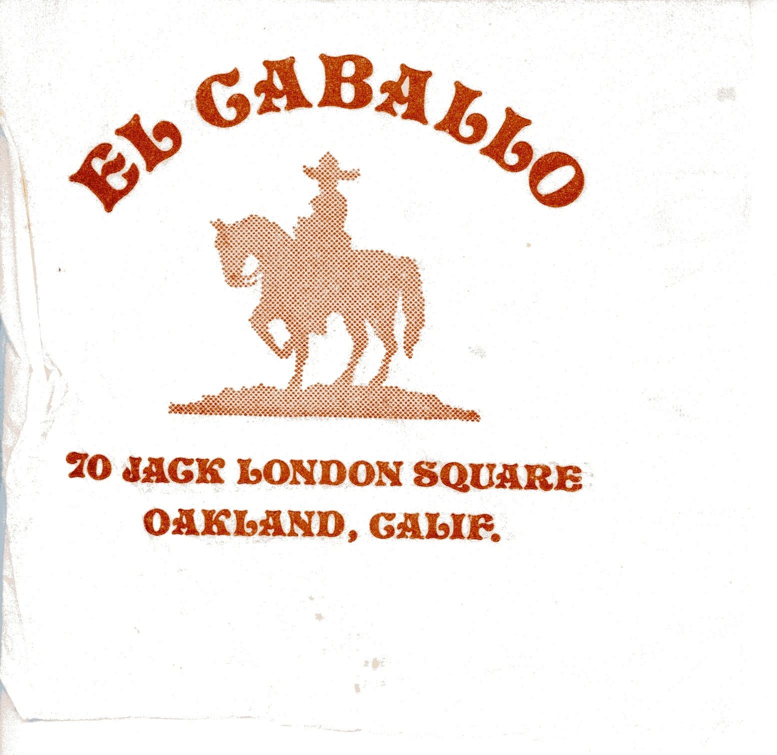 19840801 el caballo jack london square napkin 03