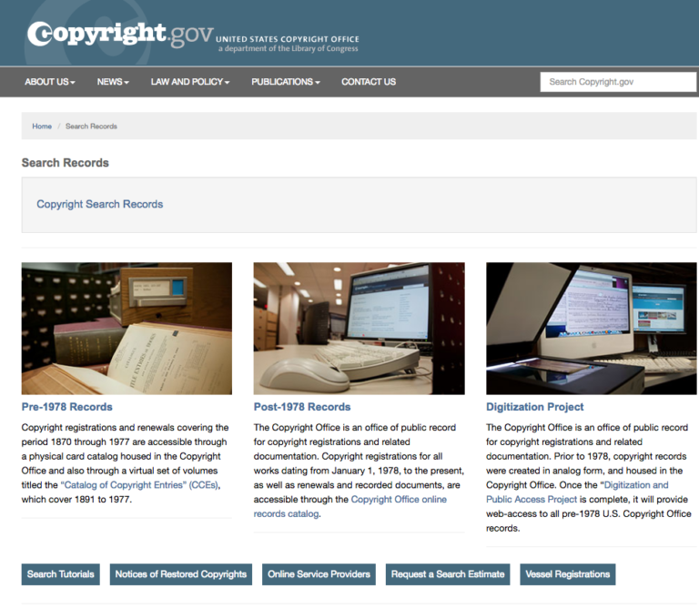 Copyright owner search