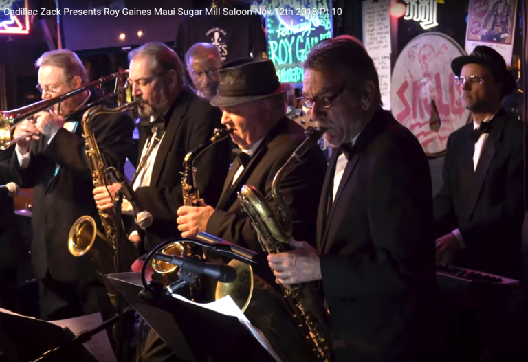 Bill Fulton on piano with Roy Gaines Orchestra Tuxedo Blues at Maui Sugar Mill Tarzana CA 11/12/18