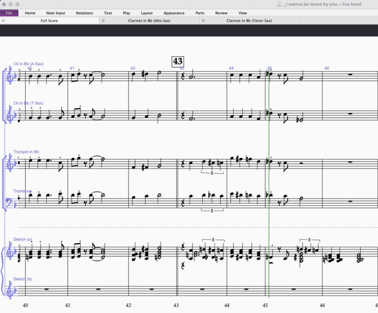 Sibelius notation software paste triplet from command copy issue