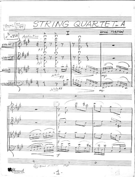 String Quartet in A Major 1st Movement by Bill Fulton