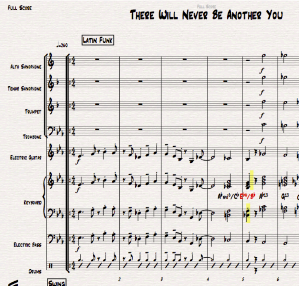There Will Never Be Another You little big band arrangement by Bill Fulton