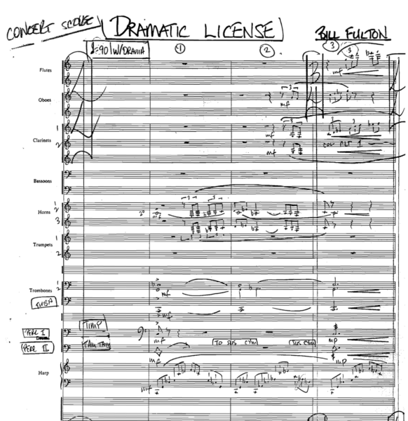 Dramatic License orchestral composition by Bill Fulton