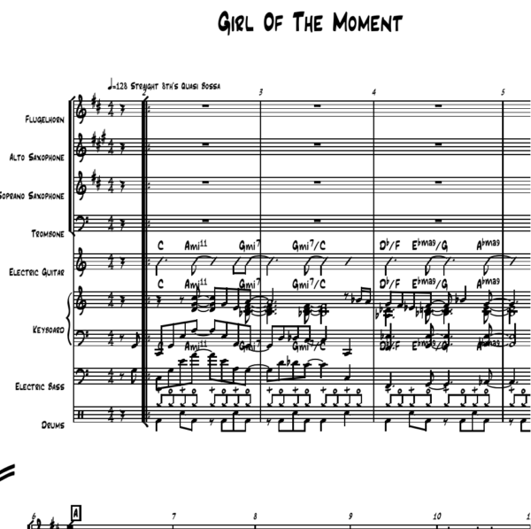 Girl of the Moment little big band arrangement by Bill Fulton
