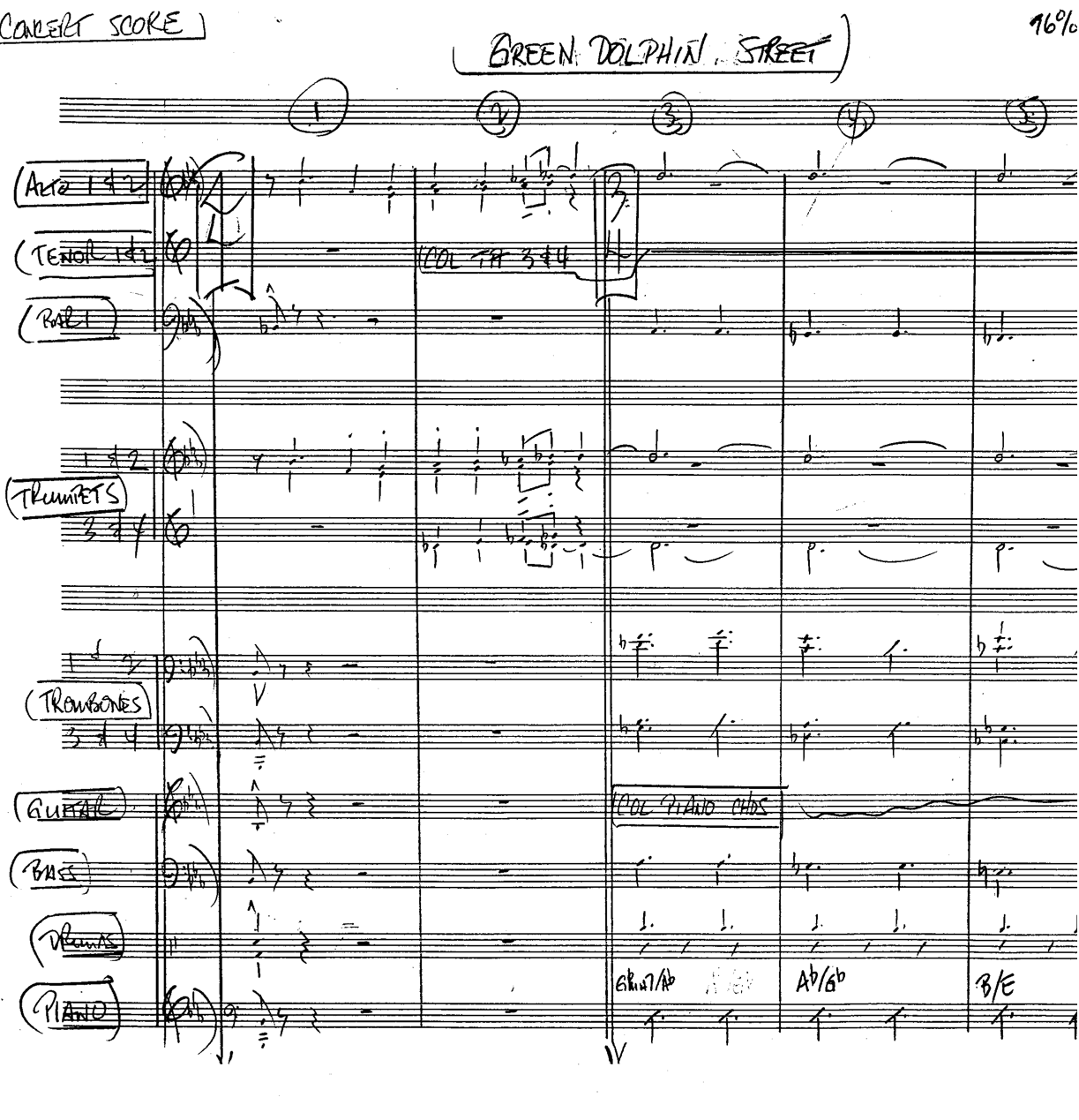 On Green Dolphin Street big band arrangement by Bill Fulton – Bill 