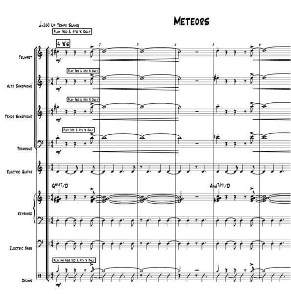 Meteors v1 little big band arrangement by Bill Fulton