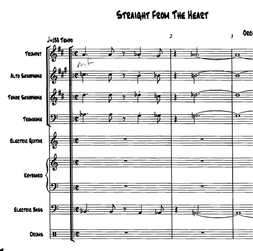 Straight from the Heart little big band arrangement by Bill Fulton