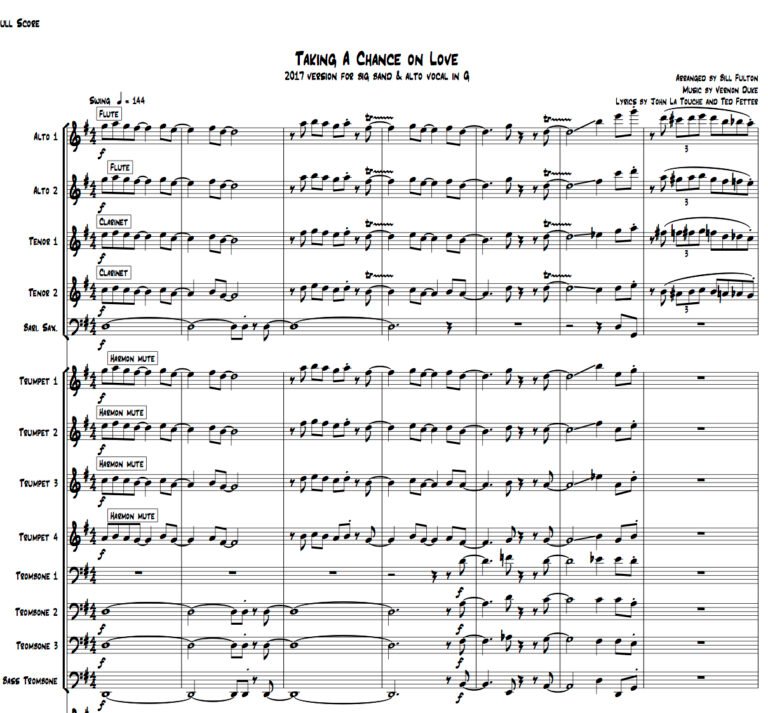 Where to Buy Bill Fulton Big Band Arrangements