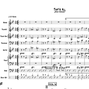 That's All for little big band with vocal arrangement by Bill Fulton