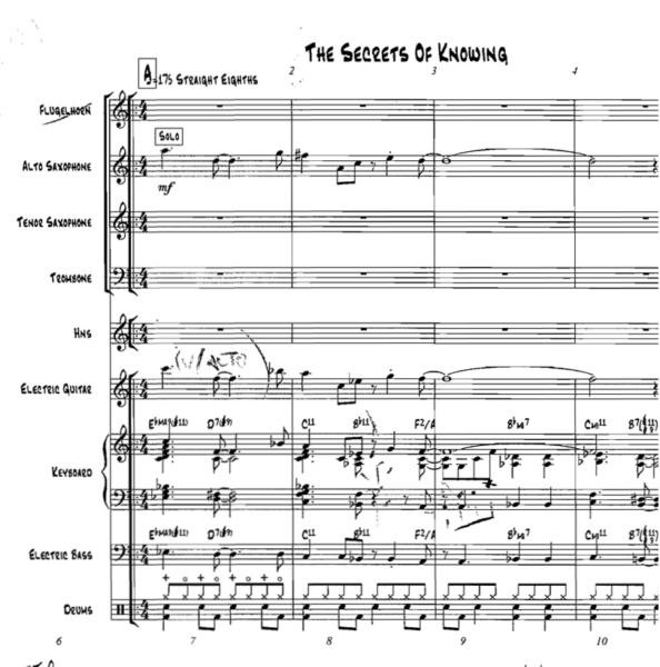 Secrets of Knowing (The) little big band arrangement by Bill Fulton
